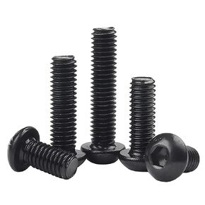 125PCS Button Head Hex Socket Cap Screws Bolts, Black Grade 10.9 Alloy Steel, Metric M4 x 8/12/16/20/30mm Allen Head Hex Socket Drive Machine Screw Set with Hex Key, Fully Threaded Pitch: 0.7mm