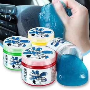 Auto Dynasty 2024 Universal Home/Office Keyboard/Interior Car Air Vent Auto Detailing Car Slime Cleaner Dust Cleaning Removal Gel Putty Jelly, Yellow