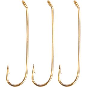 200 Pack Fly Tying Hooks,Nymph Tying Hook for Fly Fishing,Dry Fly Fishing Hooks Hign Carbon Steel Long Shank Jig Hook with Tackle Box Gold&Silver