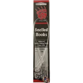 Bear Paw CHSS Snelled Circle Hook, 12-Inch Monofilament, Size 3/0 Hooks, Pack of 6