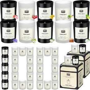 100 Pcs Candles for Gifts Bulk, Thank You Gifts Candles for Women, Aromatherapy Jar Candle Soy Wax Candle for Coworker Employee Teacher Nurse Mother's Day Birthday Gifts (Black White, Fresh Scent)