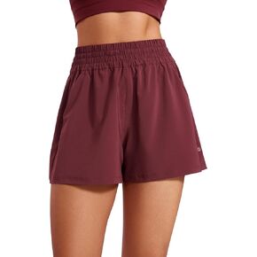 CRZ YOGA Womens Shorts Casual High Waisted Linerless Lounge Athletic Golf Shorts with Pockets Weightless