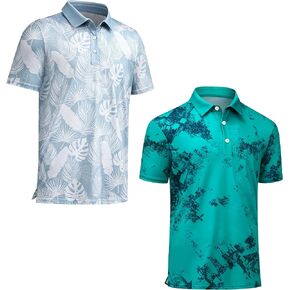 2 Pack 3XL Golf Polo Shirts for Men Dry Fit Short Sleeve