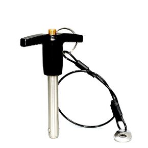 1Pc Stainless Steel T - Handle Lock Pins, 1/4"~1/2"Pin Dia. 2"~4"Usage Length Push-Button Quick Release Pin Safety Pin Handle Stop Pin with Lanyard Cable (Pin Dia(MM):8, Usage Length(MM):80)