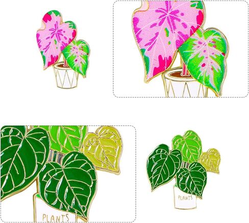 5pcs مجموعة بروش النبات لطيف، دبابيس المينا النباتات الكرتون، دبابيس النبات بروش النبات الأخضر، دبوس شارة لطيف طية صدر السترة، شارات دبوس الإبداعية لحقائب الملابس وحقائب الظهر والسترات قبعة الديكور in Kuwait