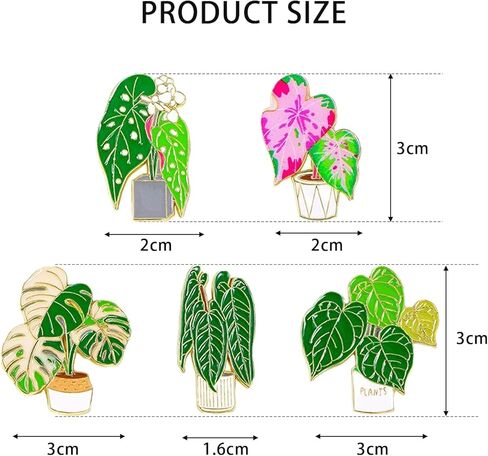 5pcs مجموعة بروش النبات لطيف، دبابيس المينا النباتات الكرتون، دبابيس النبات بروش النبات الأخضر، دبوس شارة لطيف طية صدر السترة، شارات دبوس الإبداعية لحقائب الملابس وحقائب الظهر والسترات قبعة الديكور in Kuwait