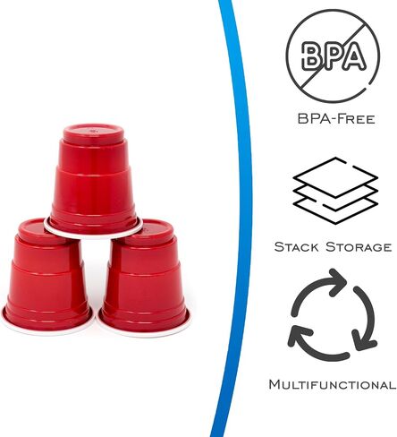 EDI Disposable Red Plastic Mini Party Shot Glasses (2 oz) (40) in Saudi Arabia
