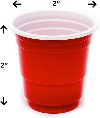 EDI Disposable Red Plastic Mini Party Shot Glasses (2 oz) (40) in Saudi Arabia