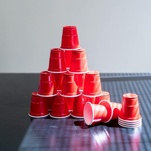 EDI Disposable Red Plastic Mini Party Shot Glasses (2 oz) (40) in Saudi Arabia