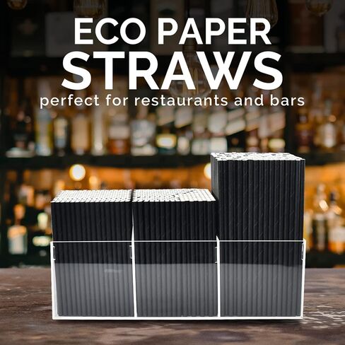 Paper Cocktail Straws 5 inch - 500 ct. Biodegradable Small Black Paper Drinking Straws Bulk for Short Drinks, Restaurant, Bar, Food Services in Saudi Arabia