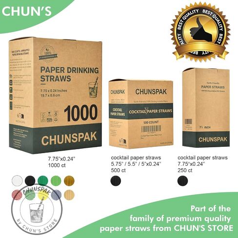 Paper Cocktail Straws 5 inch - 500 ct. Biodegradable Small Black Paper Drinking Straws Bulk for Short Drinks, Restaurant, Bar, Food Services in Saudi Arabia
