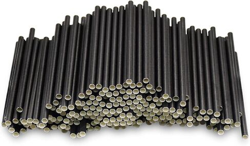 Paper Cocktail Straws 5 inch - 500 ct. Biodegradable Small Black Paper Drinking Straws Bulk for Short Drinks, Restaurant, Bar, Food Services in Saudi Arabia