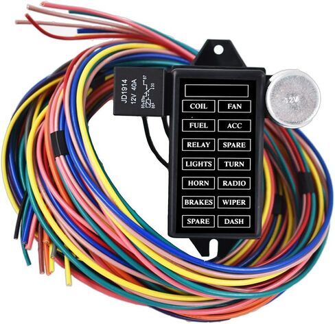 labwork 14 Circuit Fuse Universal Wire Harness Peplacement for Muscle Car Hot Rod Street Rat XL in Saudi Arabia