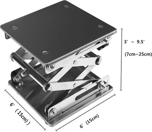 Lift Table Lab Stand Lifter Scientific Scissor Lifting Jack Platform 6''X 6'' Stainless Steel in Kuwait