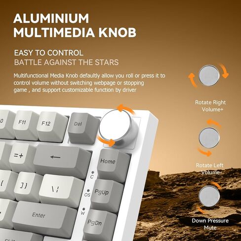 ATTACK SHARK K85 RT 75% Wired RGB Mechanical Gaming Keyboard Gasket-Black in Saudi Arabia