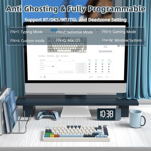 ATTACK SHARK K85 Rapid Trigger 75% Wired Mechanical Gaming Keyboard Gasket with Hot Swapped Adjustable Actuation Magnetic Switch Programmable Knob TKL RGB Backlit PBT Keycaps for Win Mac Gamer(Black) in Saudi Arabia