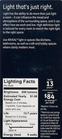 GE Reveal HD+ LED Light Bulbs, 40 Watt, A19 (2 Pack) in Saudi Arabia