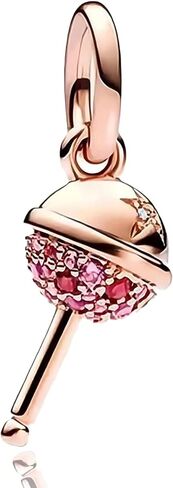 Rose Gold Lollipop Charm 925 Sterling Silver Pendant,Girl Jewelry Beads Gifts for Women Bracelet&Necklace in Kuwait