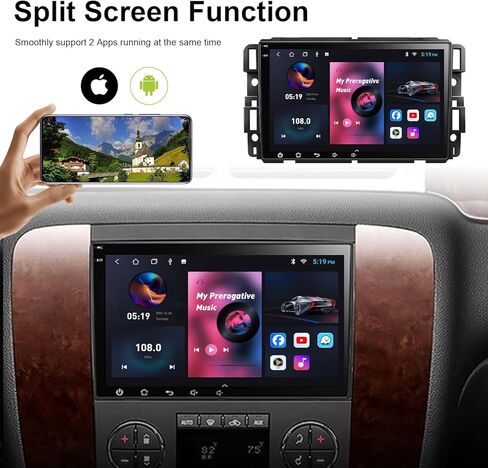 ستيريو سيارة لسيارة Chevy Silverado GMC Sierra Buick Enclave 2007-2012 مع CarPlay Android Auto 2+32G، شاشة لمس عالية الدقة 8 بوصات راديو سيارة Android 12 مع كاميرا احتياطية، GPS، AM/FM/RDS، AUX، Hi-Fii in Kuwait