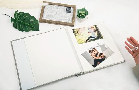 Kiera Grace 200-Pocket Simple & Classic Small Linen Fabric Photo Album For Home & Room, 8.86"L x 8.86"W x 2.17"H To Display 200-4" x 6" Pictures, Beige in Saudi Arabia