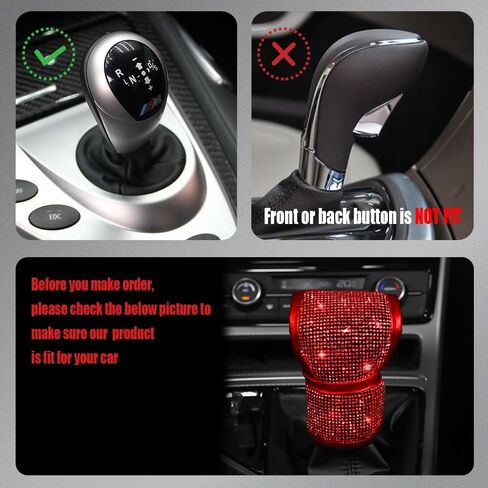 غطاء مقبض ناقل الحركة الأوتوماتيكي من بلينغ، واقي عصا تروس المقبض، غطاء فرامل اليد لناقل الحركة مع أحجار الراين اللامعة، ملحقات داخلية للسيارات عالمية للسيارة in Kuwait