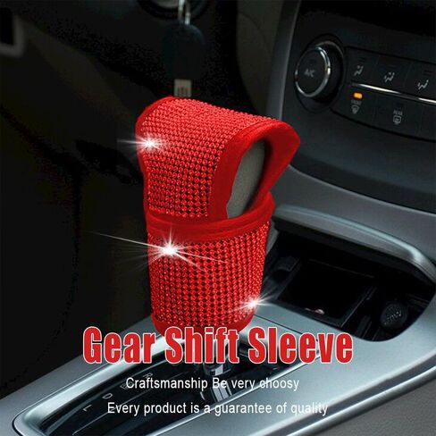 غطاء مقبض ناقل الحركة الأوتوماتيكي من بلينغ، واقي عصا تروس المقبض، غطاء فرامل اليد لناقل الحركة مع أحجار الراين اللامعة، ملحقات داخلية للسيارات عالمية للسيارة in Kuwait