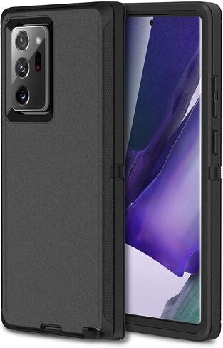حافظة MXX Galaxy Note 20 شديدة التحمل مع [3 طبقات] غطاء حماية مطاطي متين مقاوم للصدمات لهاتف Galaxy Note 20 (أسود) (الجراب فقط) in Kuwait