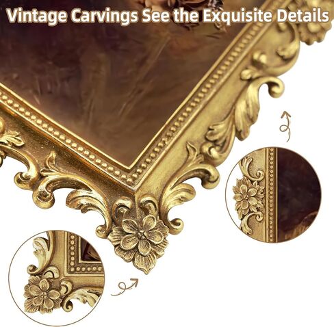Vintage 8x10 Picture Frame Antique Gold Picture Frames for Wall or Tabletop Display, Ornate Baroque Frames 8x10 or Matted to 5x7 Photo (8x10, Gold) in Saudi Arabia