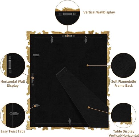 Vintage 8x10 Picture Frame Antique Gold Picture Frames for Wall or Tabletop Display, Ornate Baroque Frames 8x10 or Matted to 5x7 Photo (8x10, Gold) in Saudi Arabia