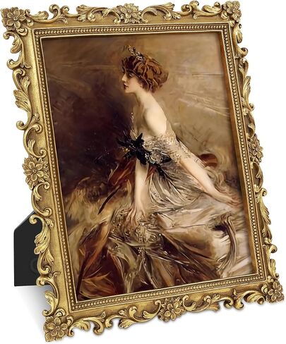 Vintage 8x10 Picture Frame Antique Gold Picture Frames for Wall or Tabletop Display, Ornate Baroque Frames 8x10 or Matted to 5x7 Photo (8x10, Gold) in Saudi Arabia