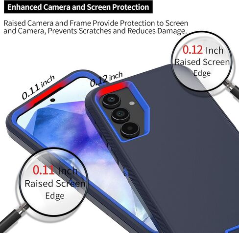 Compatible with Samsung Galaxy A55 Case, with Belt Clip Holster Heavy Duty Rugged Shockproof Full Body Protection Kickstand Cover for Samsung Galaxy A55 Phone (Grey+Black) in Saudi Arabia