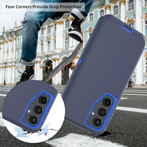 Compatible with Samsung Galaxy A55 Case, with Belt Clip Holster Heavy Duty Rugged Shockproof Full Body Protection Kickstand Cover for Samsung Galaxy A55 Phone (Grey+Black) in Saudi Arabia