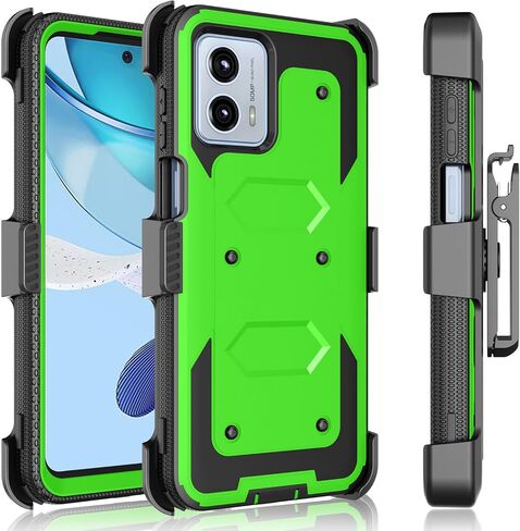Tekcoo Holster Case for Motorola Moto G 5G | 2023 Only | XT2313 [Tshell] Shock Absorbing [Built-in Screen Protector] [Kickstand Locking Belt Clip] Carrying Swivel Defender Full Body Cover - Black in Saudi Arabia