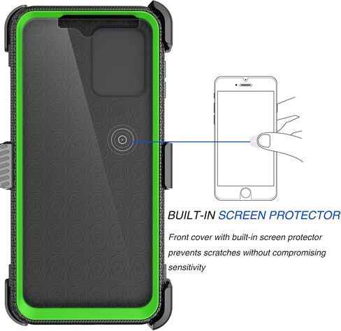 Tekcoo Holster Case for Motorola Moto G 5G | 2023 Only | XT2313 [Tshell] Shock Absorbing [Built-in Screen Protector] [Kickstand Locking Belt Clip] Carrying Swivel Defender Full Body Cover - Black in Saudi Arabia