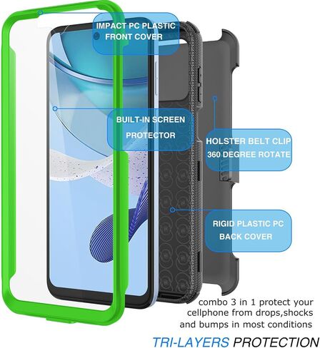 Tekcoo Holster Case for Motorola Moto G 5G | 2023 Only | XT2313 [Tshell] Shock Absorbing [Built-in Screen Protector] [Kickstand Locking Belt Clip] Carrying Swivel Defender Full Body Cover - Black in Saudi Arabia