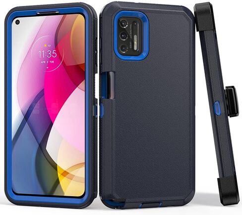 Phone Case for Motorola Moto G Stylus 2021 Case, Heavy Duty Hard Shockproof Armor Protector Case Cover with Belt Clip Holster for Motorola G Stylus 2021 Phone (Black) in Saudi Arabia