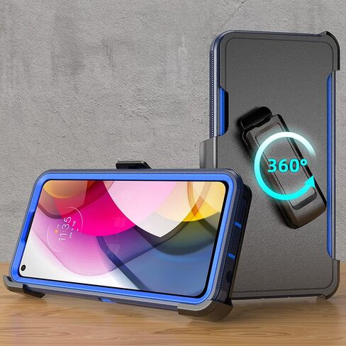 Phone Case for Motorola Moto G Stylus 2021 Case, Heavy Duty Hard Shockproof Armor Protector Case Cover with Belt Clip Holster for Motorola G Stylus 2021 Phone (Black) in Saudi Arabia