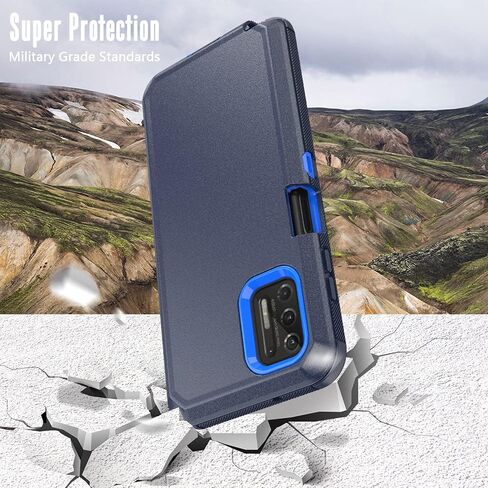 Phone Case for Motorola Moto G Stylus 2021 Case, Heavy Duty Hard Shockproof Armor Protector Case Cover with Belt Clip Holster for Motorola G Stylus 2021 Phone (Black) in Saudi Arabia