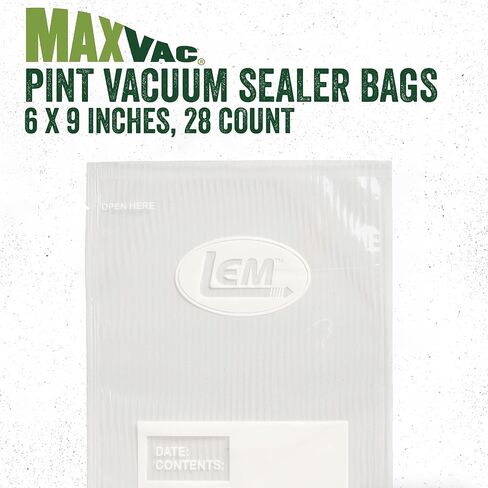 LEM Products MaxVac Quart Vacuum Sealer Bags, 8 x 12 Inches, Compatible with Major Vacuum Sealer Brands, 100 Count in Kuwait