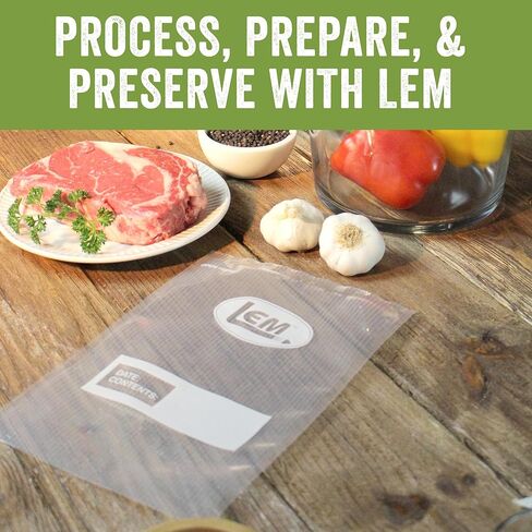 LEM Products MaxVac Quart Vacuum Sealer Bags, 8 x 12 Inches, Compatible with Major Vacuum Sealer Brands, 100 Count in Kuwait