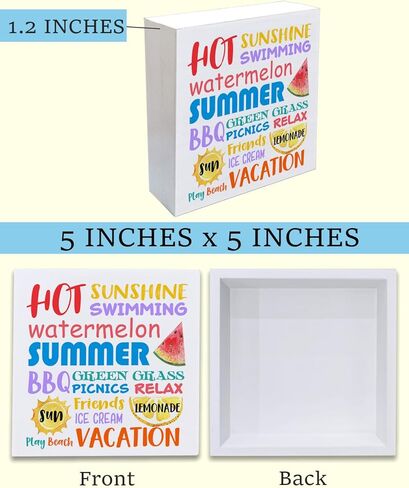 علامة ديكور خشبية للصيف من Country Hello علامة مكتبية اقتباس صيفي مزين بالزهور والدراجات كتلة خشبية علامة رف منزلي ريفي لتزيين الجدران in Kuwait