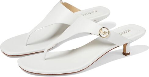 Michael Kors Women's Lucinda Kitten Slide Sandal, Optic White, 6 in Saudi Arabia