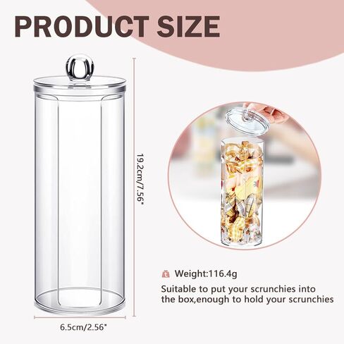 Scrunchie Holder Stand, Transparent Hair Ties and Headbands Rack, Plastic Hair Ring Storage Rack with Lid,, Portable Hair Accessories Organizer, Hair Ring Display Storage Rack for Teenage Girls Women in Saudi Arabia