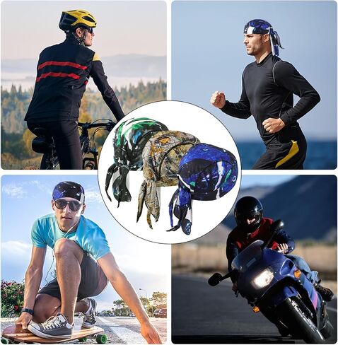 DOCILA Do Rag Skull Caps for Men Sweat Helmet Liner Beanie Sport Bandana in Kuwait