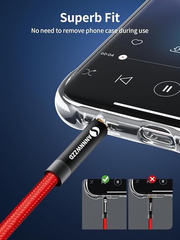 كابل AUX 3.5 مم من LinkinPerk، كابل صوت ستيريو 3.5 مم ذكر إلى ذكر لسماعات الرأس، وأجهزة iPod، وأجهزة iPad، وستريو المنزل/السيارة والمزيد (6 أقدام، أحمر) in Kuwait