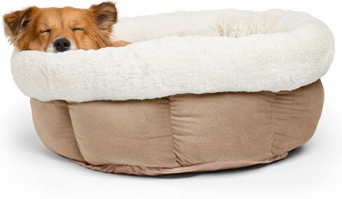 أفضل الأصدقاء من Sheri Cuddle Cup Ilan Cozy سرير القطط والكلاب المصنوع من الألياف الدقيقة باللون القمح الجامبو in Kuwait