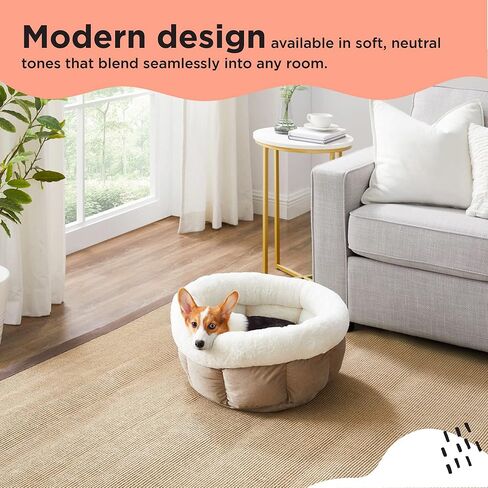 أفضل الأصدقاء من Sheri Cuddle Cup Ilan Cozy سرير القطط والكلاب المصنوع من الألياف الدقيقة باللون القمح الجامبو in Kuwait