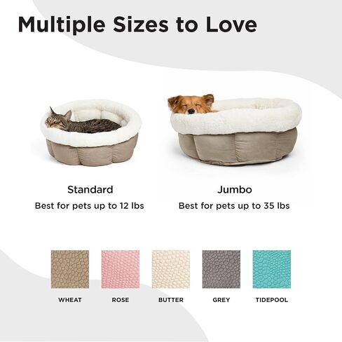 أفضل الأصدقاء من Sheri Cuddle Cup Ilan Cozy سرير القطط والكلاب المصنوع من الألياف الدقيقة باللون القمح الجامبو in Kuwait