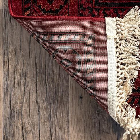 nuLOOM Billie Traditional Paneled Fringe Area Rug, 8x10, Red in Saudi Arabia