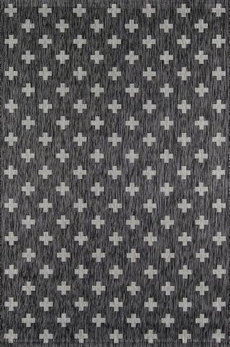 سجادة Novogratz من Momeni Villa Collection Umbria للأماكن الداخلية/الخارجية، فحمي، مقاس 2'0" x 3'0" لغرفة المعيشة وغرفة النوم وغرفة الطعام والحضانة والممرات والمكتب المنزلي in Saudi Arabia